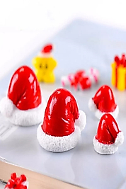 Himi Pasta Süsleri 4'lü Noel Şapkası Maket Kürdanlı Cupcake Pasta Süsü Doğum Günü Süsleri Kürdan Süsü