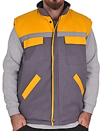 Star Gabardin Teknik İş Yeleği Gri Sarı