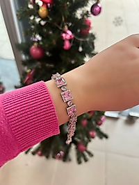 Pembe Taşlı VIP Bileklik