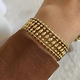 Xuping Gold Rengi Silindir Dorikalı Bileklik
