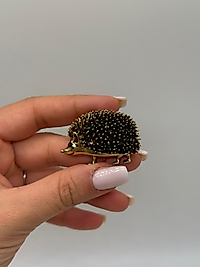 Antik Gold Kirpi Figürlü Broş