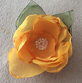 Handmade Yellow Organza Brooch