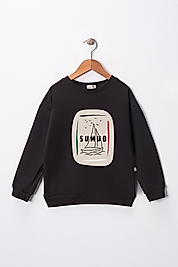 Çocuk "Sumud" Baskılı Pamuklu Sweat
