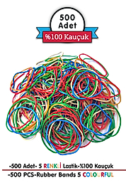 Paket Lastiği Karışık Renk 1000 Adet - %100Kauçuk, 6cm Genişlik-30cm Esneme