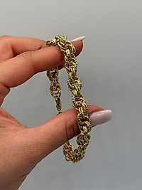 Dokulu Kalın Zincir Xuping VIP Çelik 14K Altın Renk Kadın Bileklik