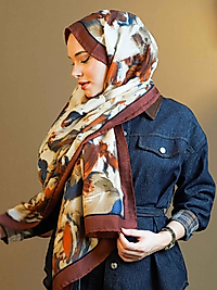 Desenli Pamuk İpek Şal