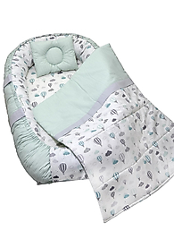Berababy Babynest Pikeli Uçan Pilot Model Bebek Yuvası 3 Parça Set