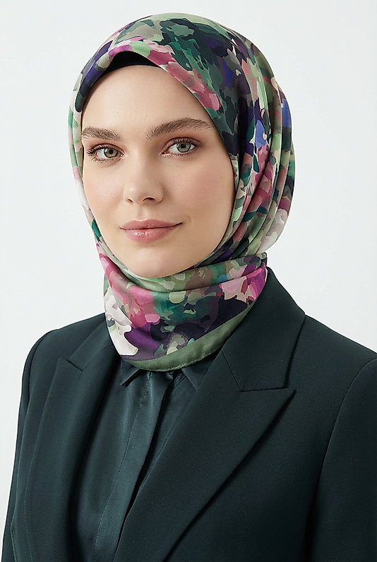 Spring Eşarp Kamufulaj Pastel Desen