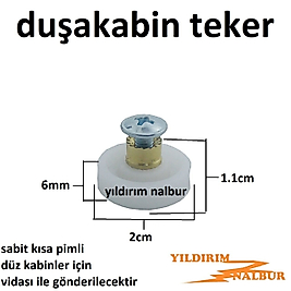 DUŞAKABİN TEKERLEĞİ DÜZ KABİNLER İÇİN SABİT PİM KISA PİMLİ