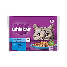Whiskas Balıklı  Yetişkin Kedi Pouch Yaş Mama (4 x 85 g)