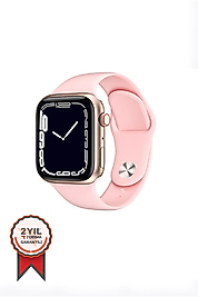 Jd77 Yan Tuş Aktif Tam Ekranlı 45 Mm Konuşma Özellikli Akıllı Saat Pembe