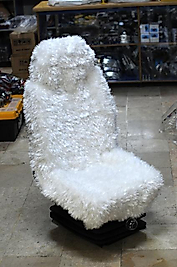 Peluş Koltuk Örtüsü Beyaz - Koltuk Peluşu