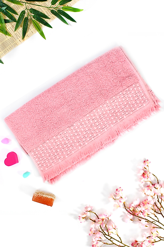 EL-Yüz-Havlusu-EKO-Efsun Saçaklı Hasır-Pembe-enex life