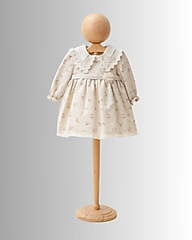 Kız Çocuk 2-5 Yaş Yaka Detaylı Elbise