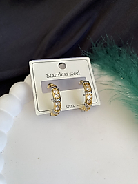 xoxo taşlı küpe gold
