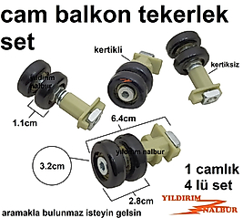 4 ADET CAM BALKON TEKER KERTKLİ KERTİKSİZ TEK CAMLIK SET KATLANIR CAM TEKERLEK
