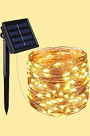 20 Mt Güneş Enerjili Solar Peri Led Işık Dekoratif Bahçe Büyük Panel Aydınlatma Dış Mekan (200 Led)