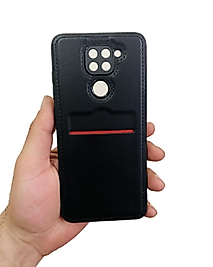 Redmi Note 9 Kartlıklı Deri Telefon Kılıfı Siyah