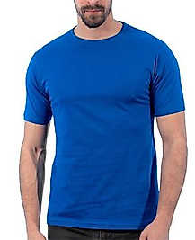 STAR Sıfır Yaka SAX MAVİ Pamuk Penye T-Shirt
