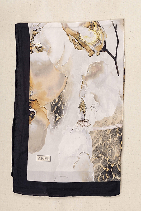 FLOOR İPEK ŞAL EL DİKİŞİ DESEN-1