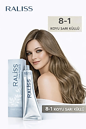 RALİSS SAÇ BOYASI 60 ML. (8-1 KOYU SARI KÜLLÜ)