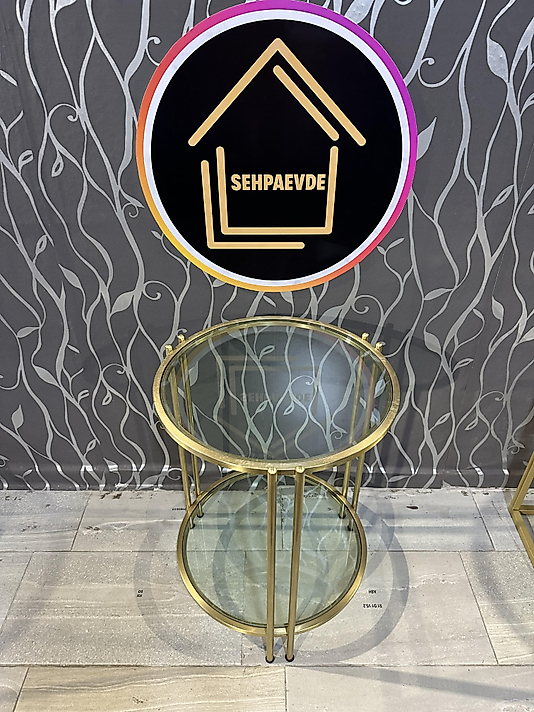 ESKİTME BLOK YAN SEHPA KOMPLE ŞEFFAF CAM