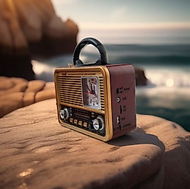 NS-8898BT Nostaljik Radyo Analog Saatli FM Radyo Bluetooth Hoparlör