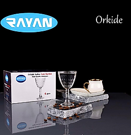 RAYAN ORKİDE AYAKLI KAHVE YANI BARDAK 6'lı