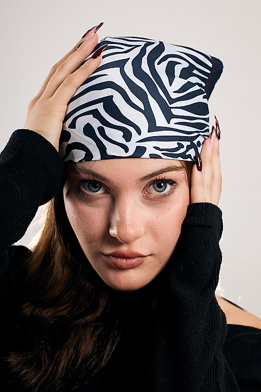 Akel Desenli Zebra Desen Bandana