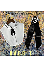Rabbit Taşlı Broş Kadın Yaka Aksesuarı Yaka Kurdela Erkek Kurdele Broş Yaka Iğnesi Gotik Aksesuar