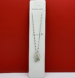 Beyaz taşlı papatya kolye silver