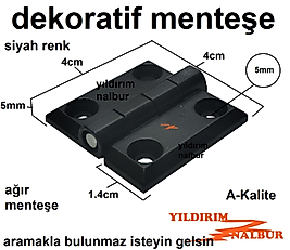 DEKORATİF TAVLA MENTEŞESİ DUŞAKABİN CAM SİYAH RENK MOBİLYA MENTEŞE 4CM KUTU AKSESUAR MENTEŞESİ