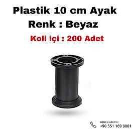 Mobilya Plastik Ayak 10 cm Siyah Koli 200 Adet