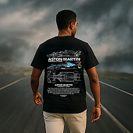 ASTON MARTIN FORMULA 1 TEAM W - Tasarım Baskılı Oversize Tişört