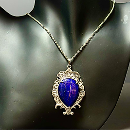 Lapislazuli Taşı Çelik Kolye