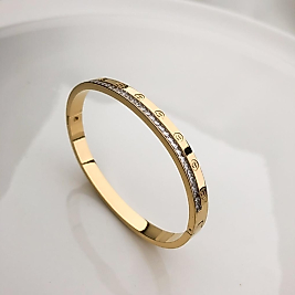 Taşlı Cartier Çelik Kelepçe