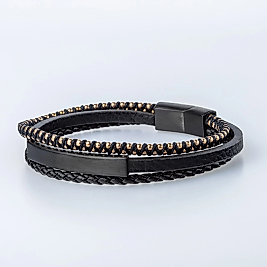 Erkek Deri Çelik Bileklik