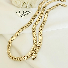 14K Greg  Xuping Çelik Bileklik&Kolye set