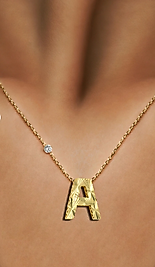 Demas Gold Pırlanta 14 Ayar Altın Kalemli A Harfi Kolye