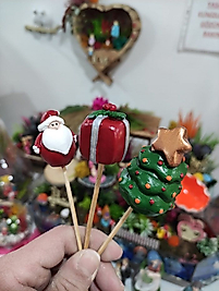 Himi Pasta Süsleri 3'lü Noel Yılbaşı Kardan Adam Maket Kürdanlı Cupcake Pasta Süsü Doğum Günü Süsleri Kürdan Süsü