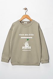 Erkek Çocuk "Tarık Bin Ziyad" Baskılı Sweat