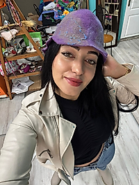 MAVİ MOR KEÇE KASKET