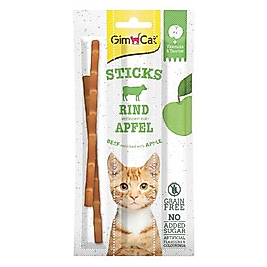 GimCat Super Food Duo Stick Elma ve Sığır Etli Kedi Ödül Çubuğu (3 x 15 g)