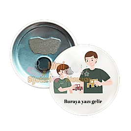 Babalar Günü Metal Resimli İğneli Buton Rozet Magnet Anahtarlık Açacak Çanta Rozetleri M13