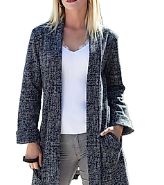 KARYAĞDI DESEN ŞAL YAKA UZUN CEKET TÜVİT DOKUMA KUMAŞ