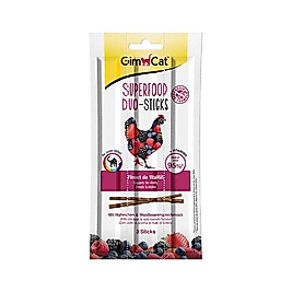 GimCat Superfood Duo Sticks Tavuk Etli ve Yaban Mersinli Kedi Ödülü (3 x 15 g)