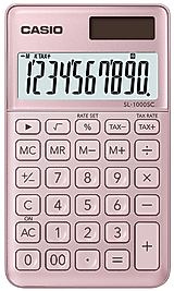 CASIO HESAP MAKİNESİ MASAÜSTÜ SL-1000SC-PK-N-DP PEMBE 10 Hane