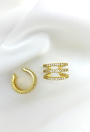 Zirkon Taşlı Çoklu Çelik Ear Cuff (kıkırdak küpe)