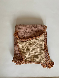 Müslin Bebek Battaniyesi Çift Taraflı 4 Katlı Koyu Kahve Renk 100x120cm.