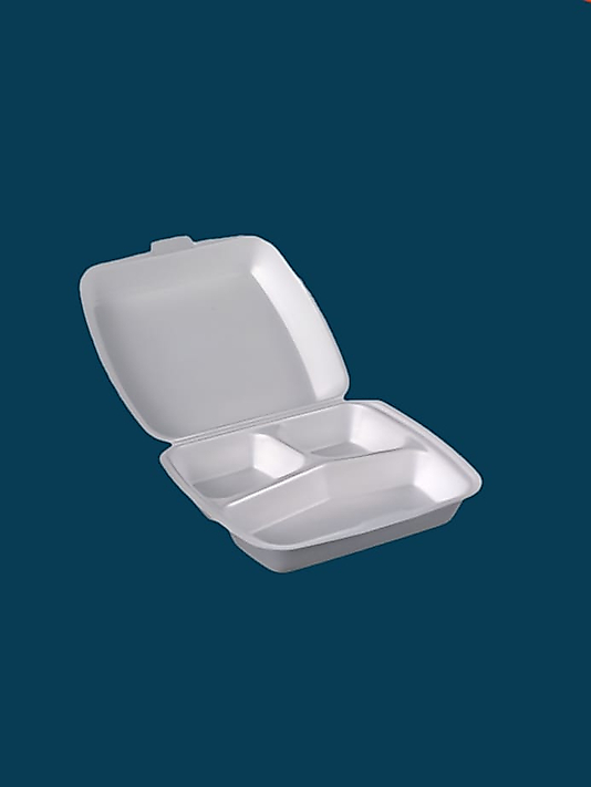 Üç Gözlü Kapaklı Köpük Tabldot 200 ADET ( KDV DAHİL )